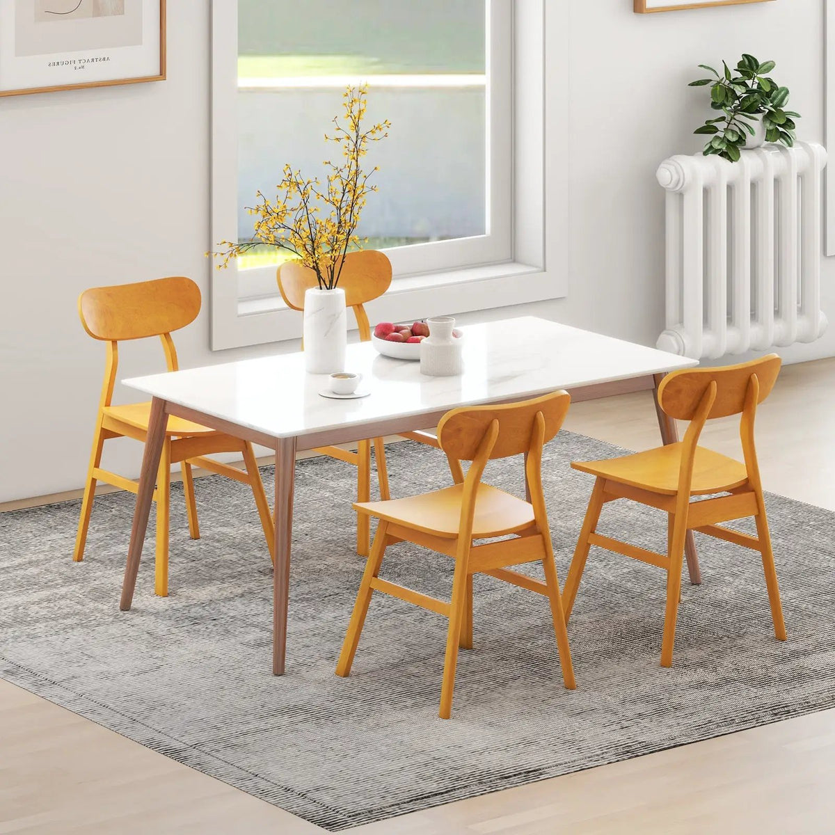 Set of 2 Modern Dining Chairs with Curved Backrest and Seat by DirectDeals