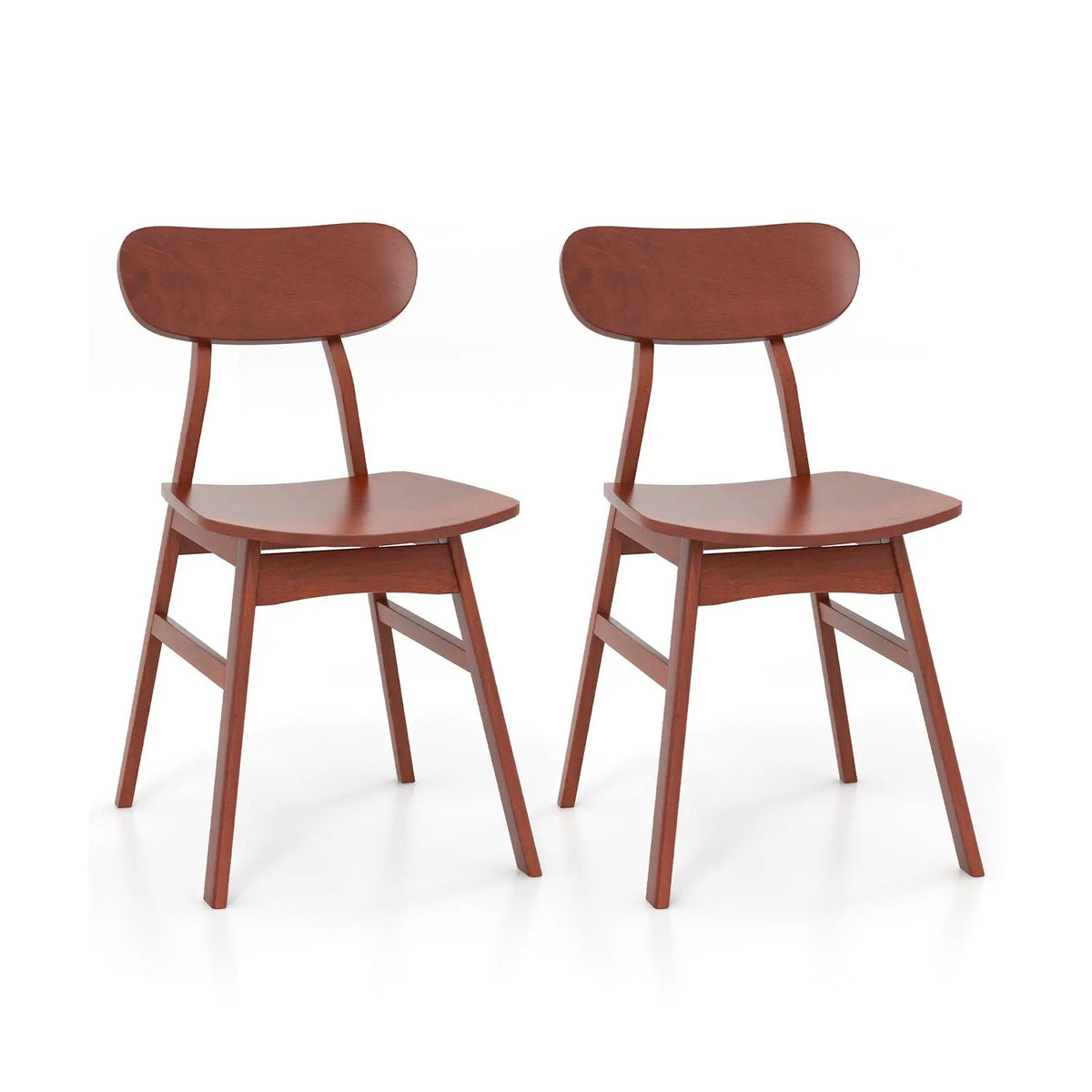 Set of 2 Modern Dining Chairs with Curved Backrest and Seat by DirectDeals