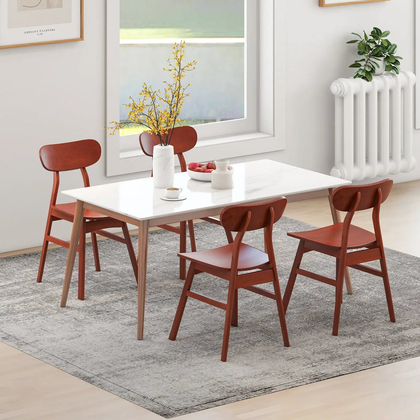 Set of 2 Modern Dining Chairs with Curved Backrest and Seat by DirectDeals