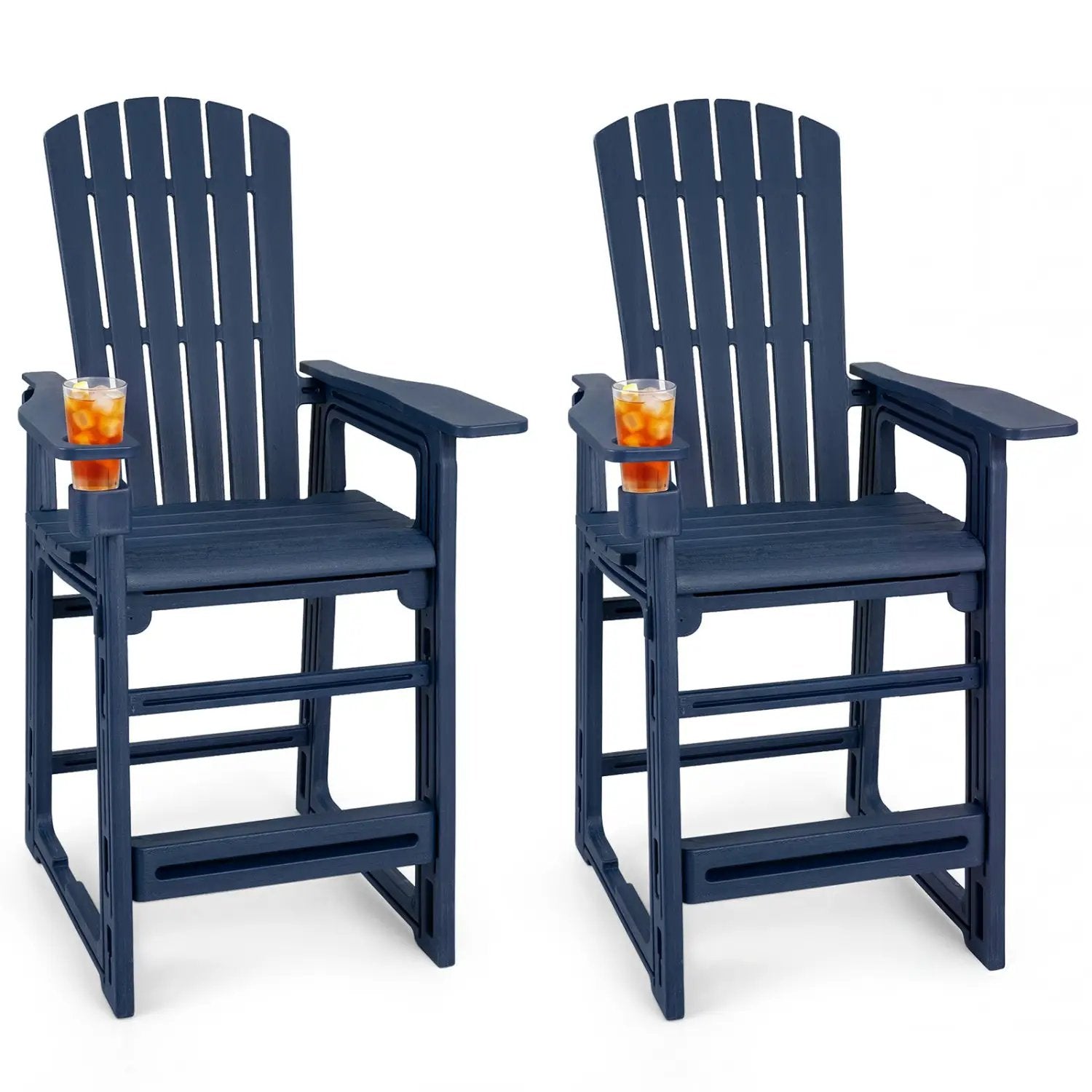 Outdoor Bar Stool Set of 2 with Backrest and Armrests 29" by DirectDeals