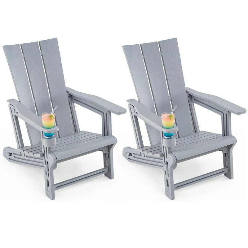 Adirondack Chairs Set of 2 with Cup Holders by DirectDeals