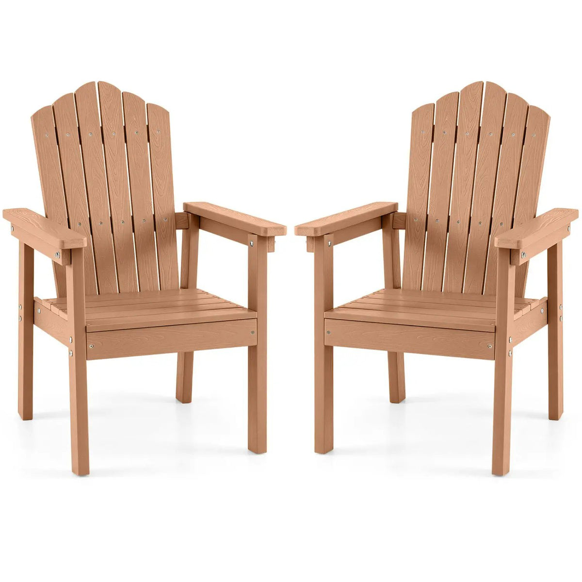 Adirondack Chairs Set of 2 with High Backrest - Brown by DirectDeals