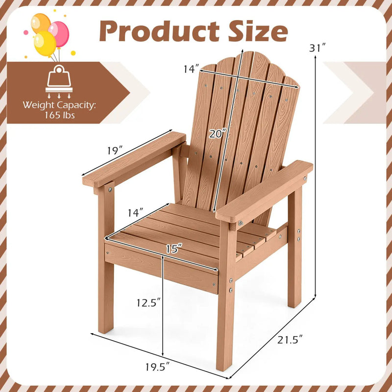 Adirondack Chairs Set of 2 with High Backrest - Brown by DirectDeals