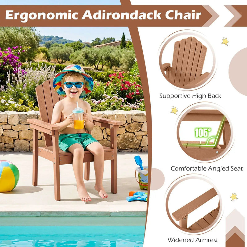 Adirondack Chairs Set of 2 with High Backrest - Brown by DirectDeals