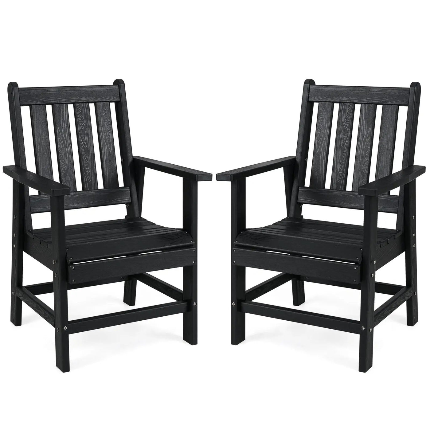 Set of 2 Patio Dining Chairs with Wide Armrests by DirectDeals