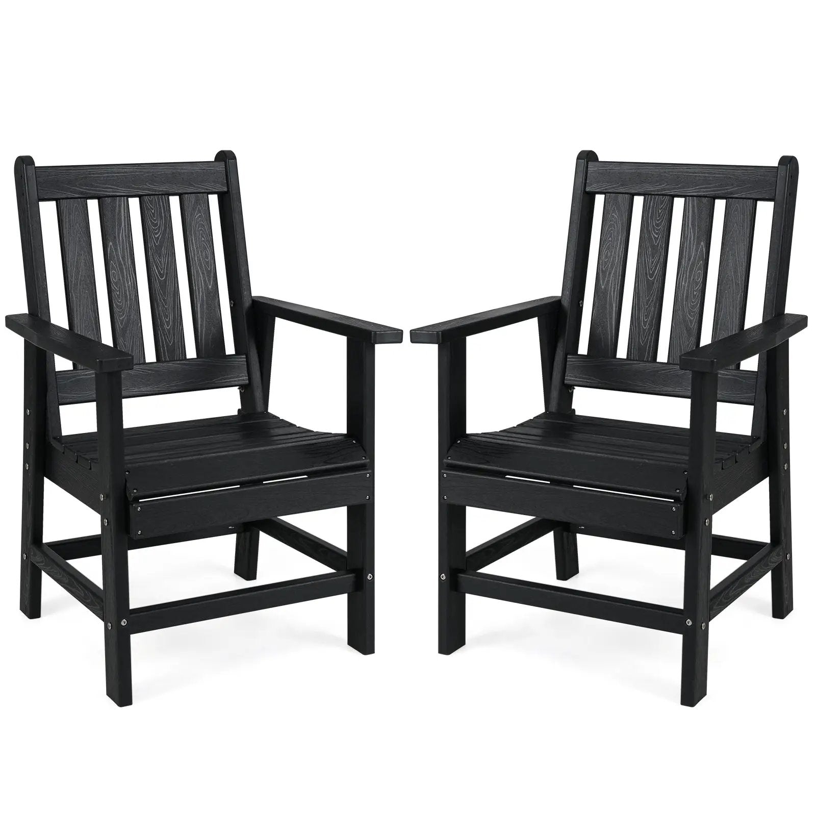 Set of 2 Patio Dining Chairs with Wide Armrests by DirectDeals