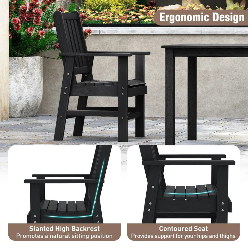 Set of 2 Patio Dining Chairs with Wide Armrests by DirectDeals