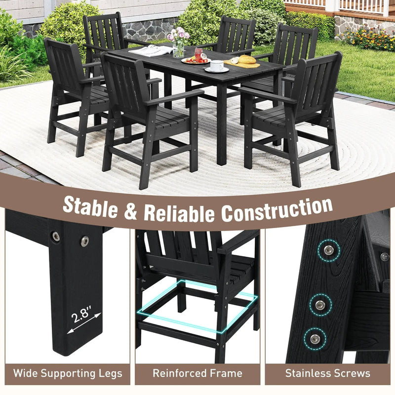 Set of 2 Patio Dining Chairs with Wide Armrests by DirectDeals