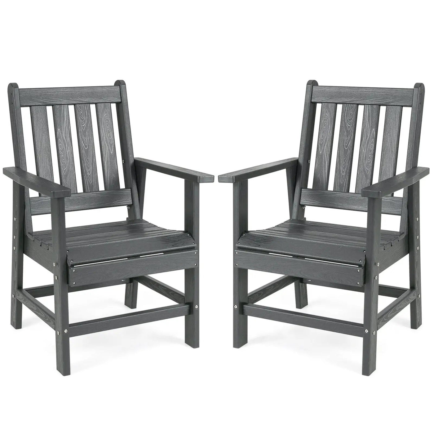 Set of 2 Patio Dining Chairs with Wide Armrests by DirectDeals