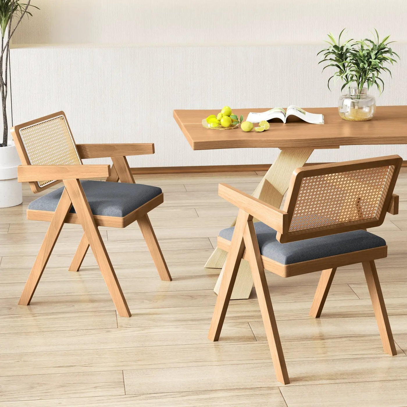 Swivel Windsor Dining Chairs Set of 2 with Solid Rubber Wood Frame by DirectDeals
