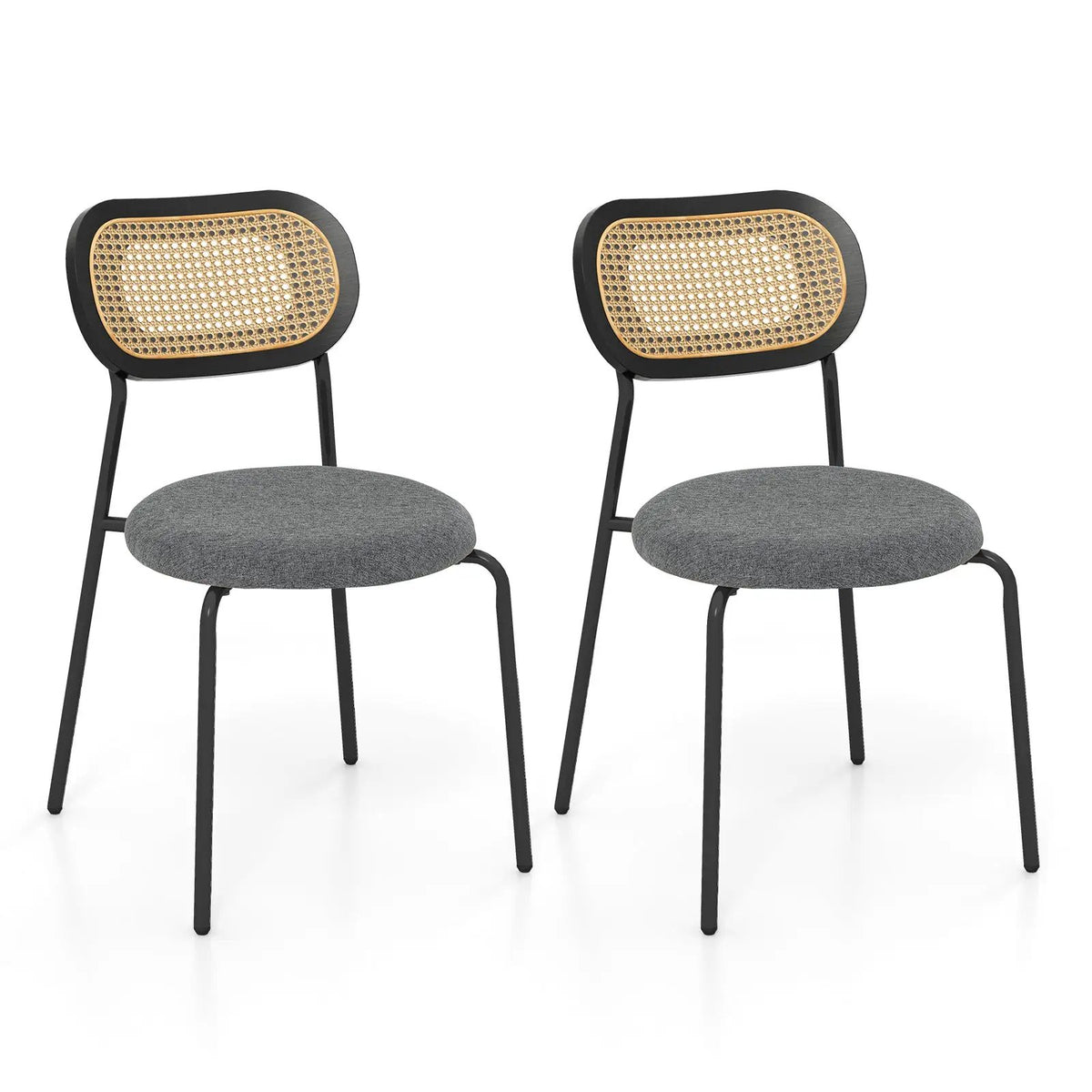 Set of 2 Rattan Dining Chair with Metal Legs by DirectDeals