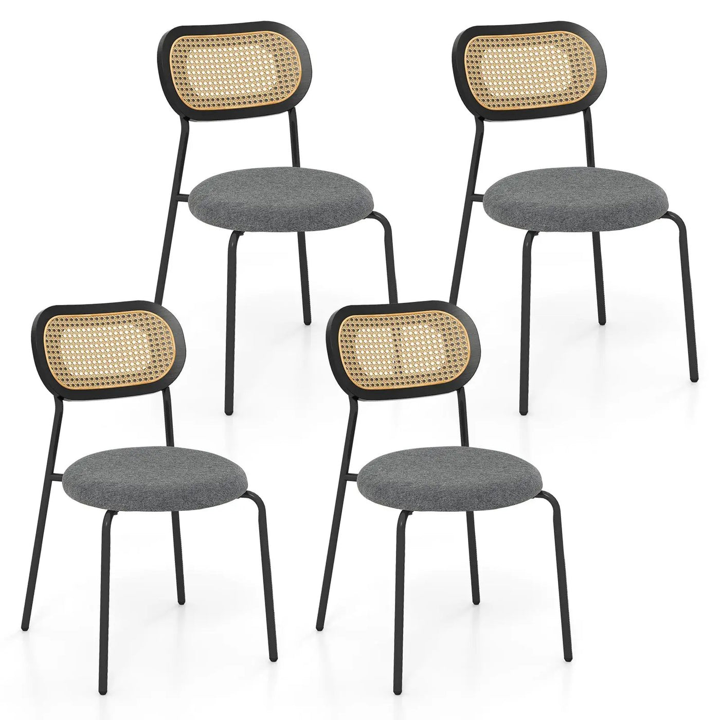 Set of 2 Rattan Dining Chair with Metal Legs by DirectDeals