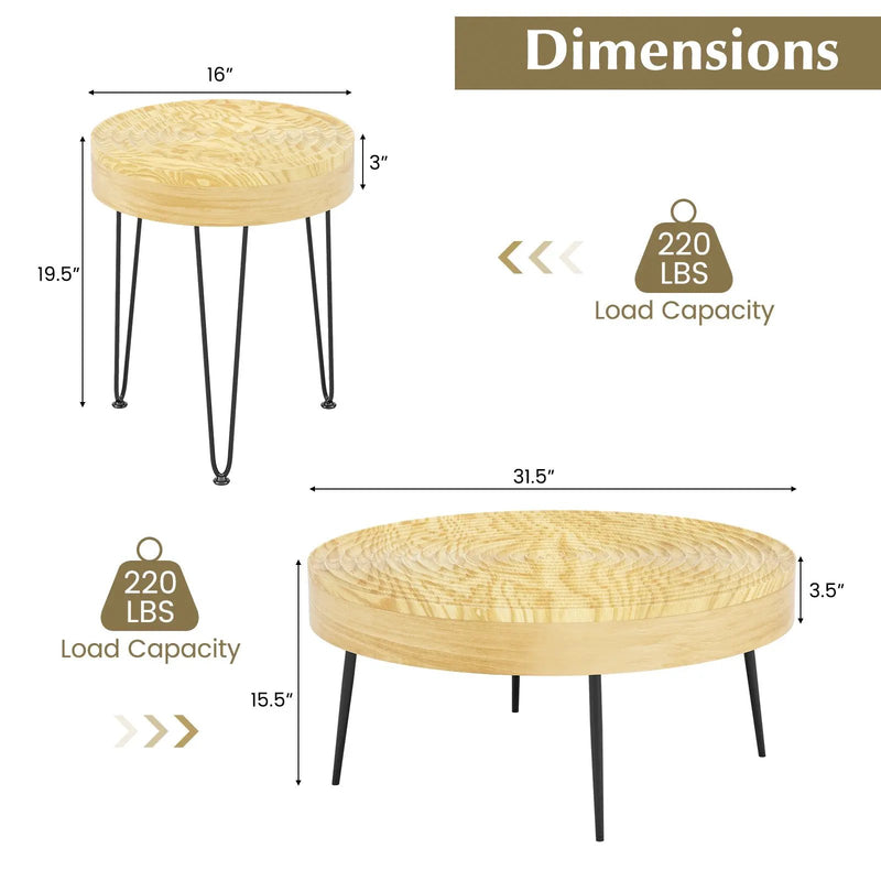 Set of 2 Solid Wood by DirectDeals