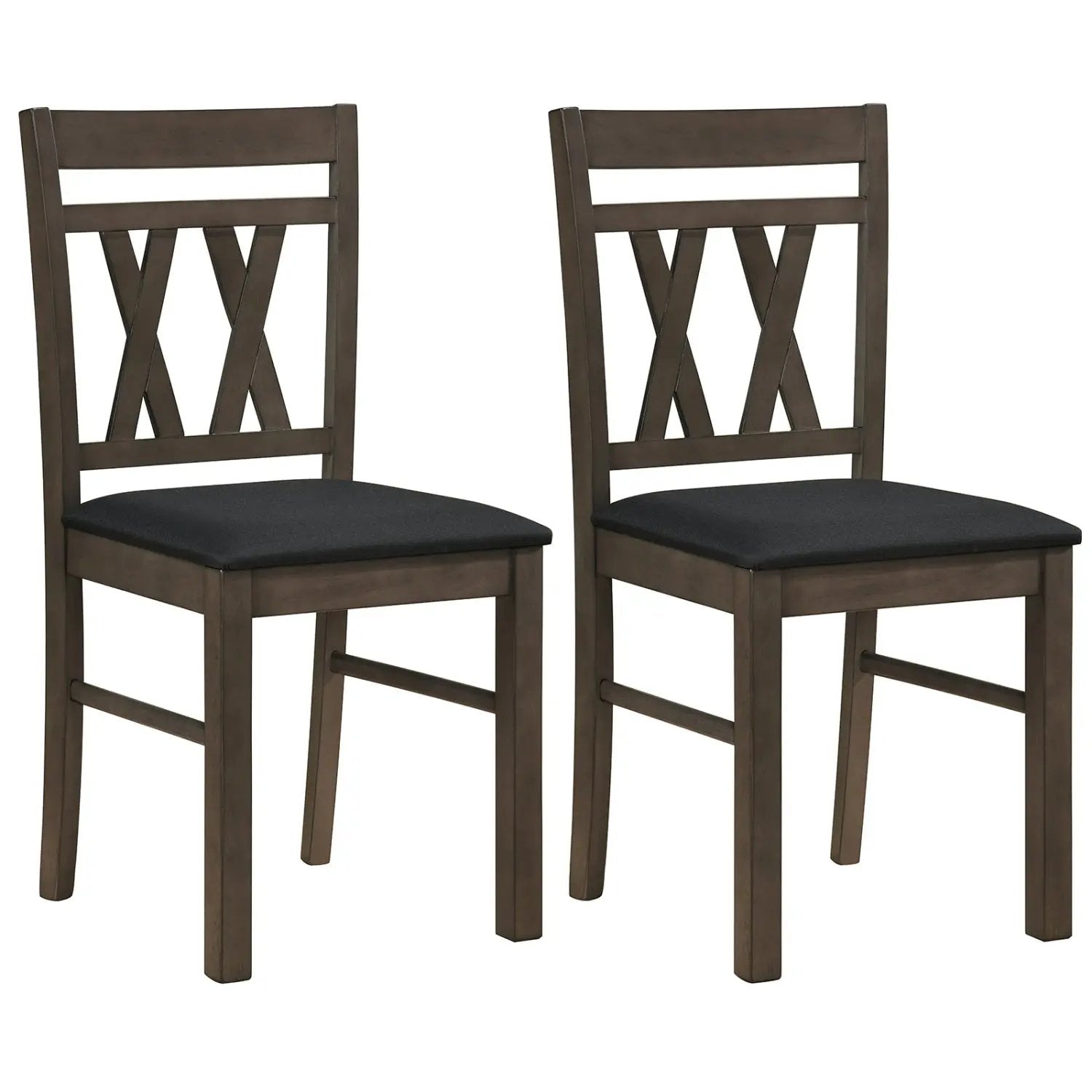 Upholstered Dining Chairs Set of 2 - Linen Style Gray by DirectDeals