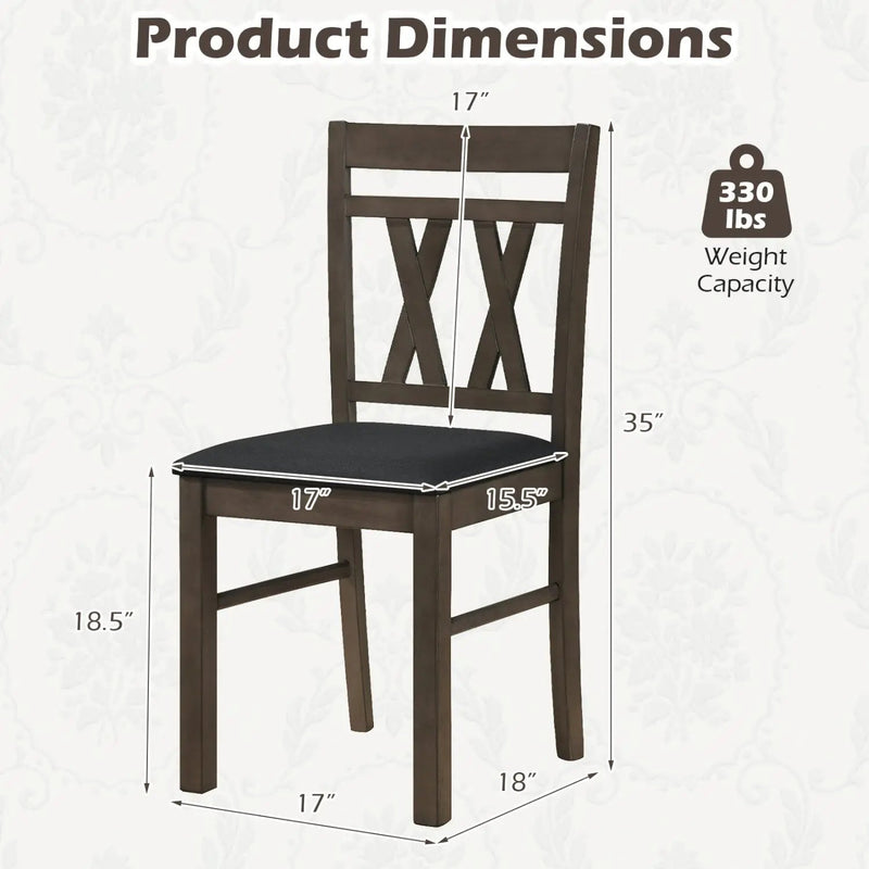 Upholstered Dining Chairs Set of 2 - Linen Style Gray by DirectDeals