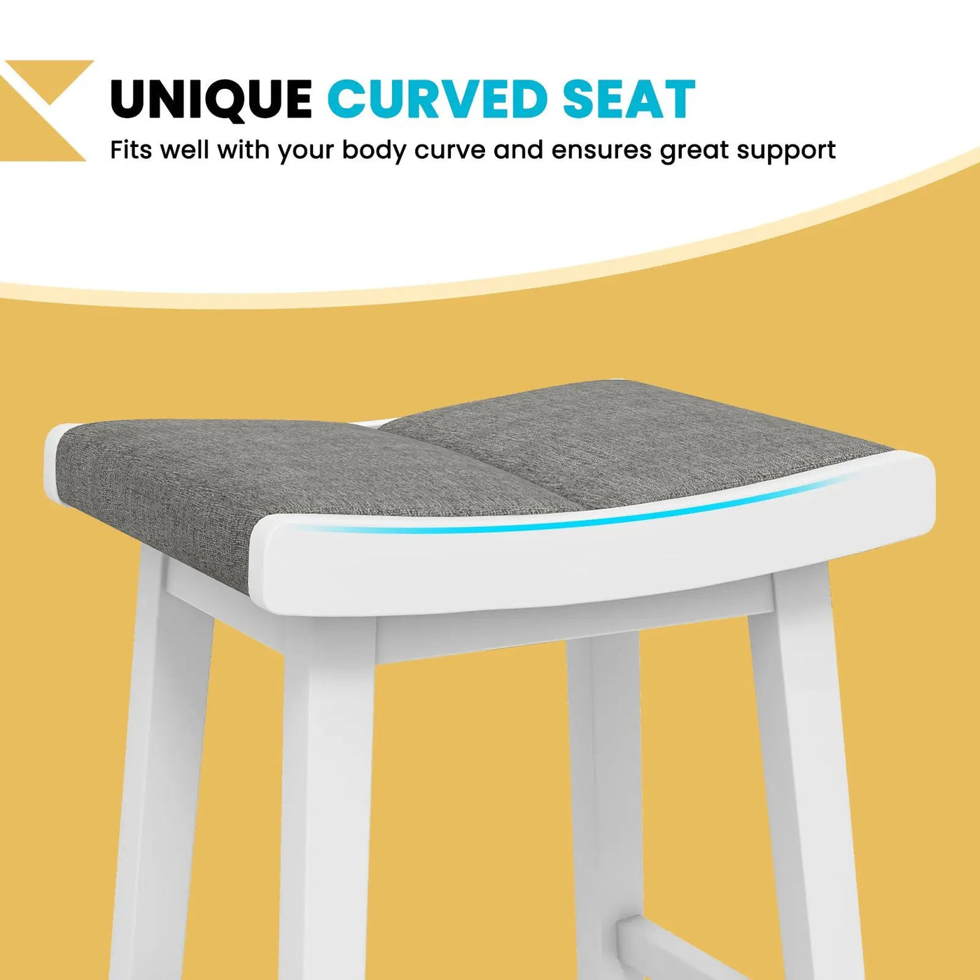 2 Pieces 26/31.5 Inch Upholstered Saddle Barstools with Padded Cushions by DirectDeals