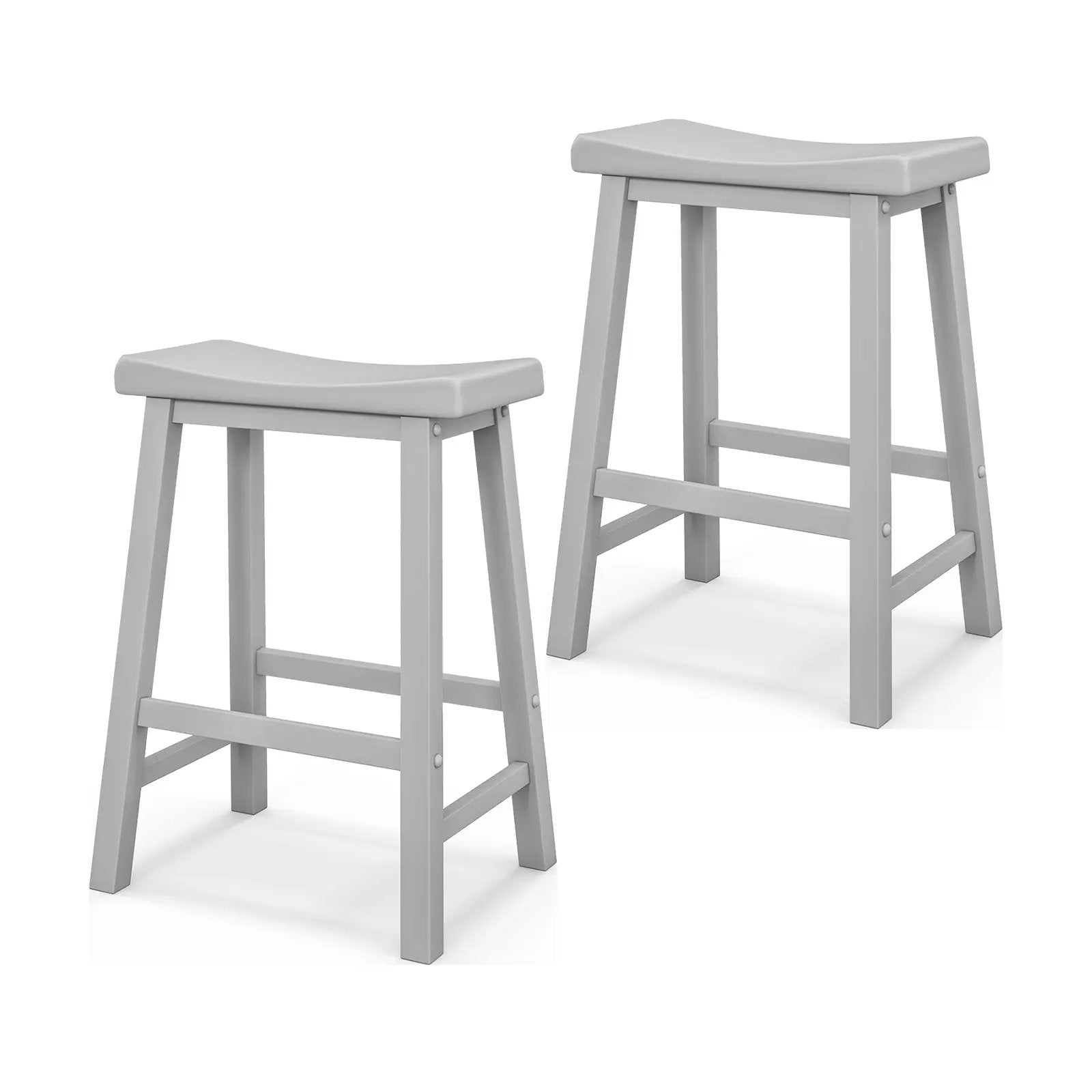 Set of 2 24 Inch Counter Height Stools with Solid Wood Legs by DirectDeals