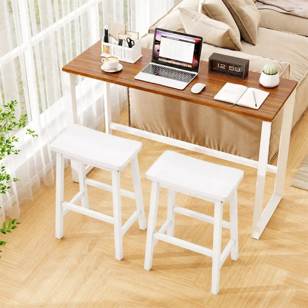 Saddle-Seat Counter Height Stools Set of 2 with Footrests, photo 2 of 14