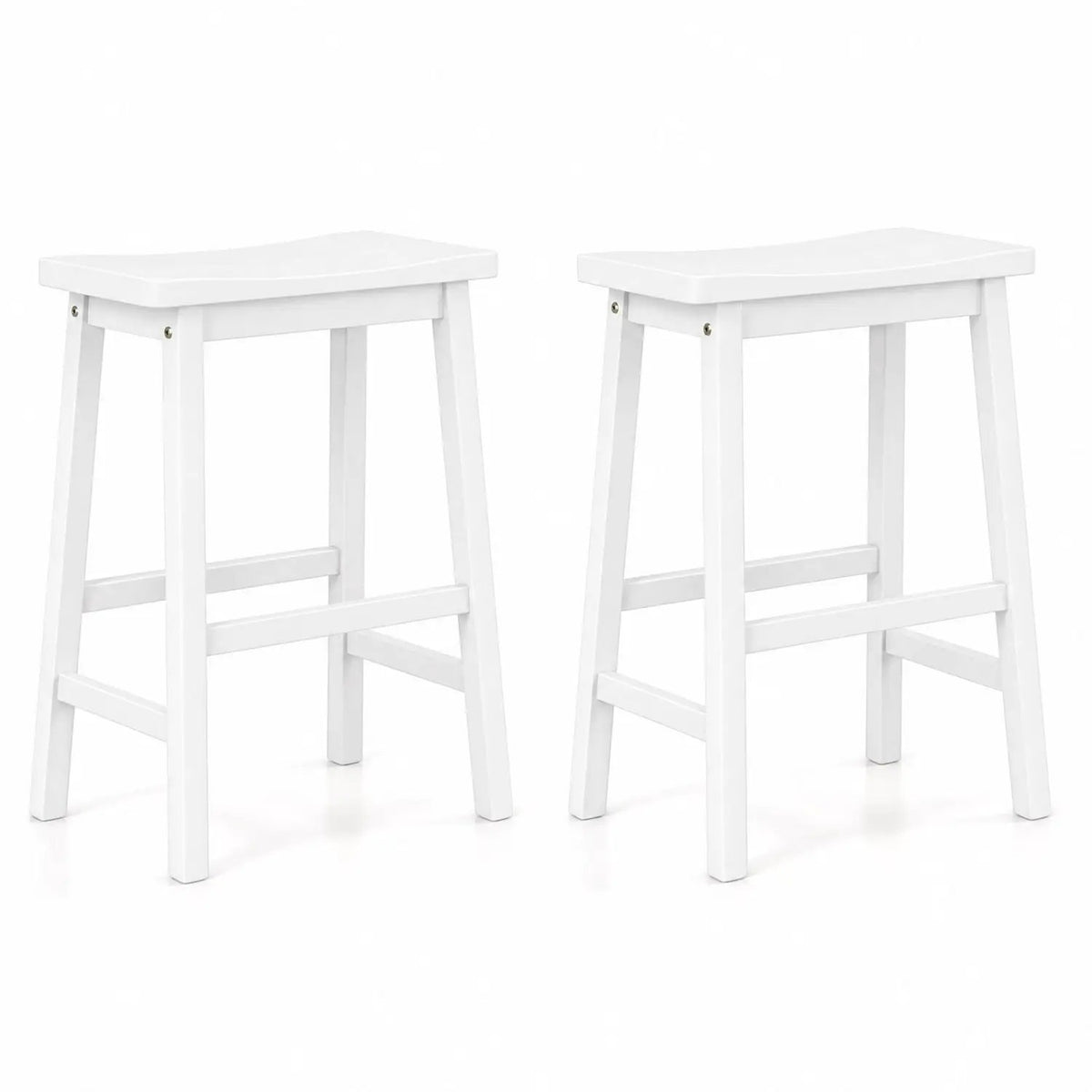 Saddle-Seat Counter Height Stools Set of 2 with Footrests by DirectDeals