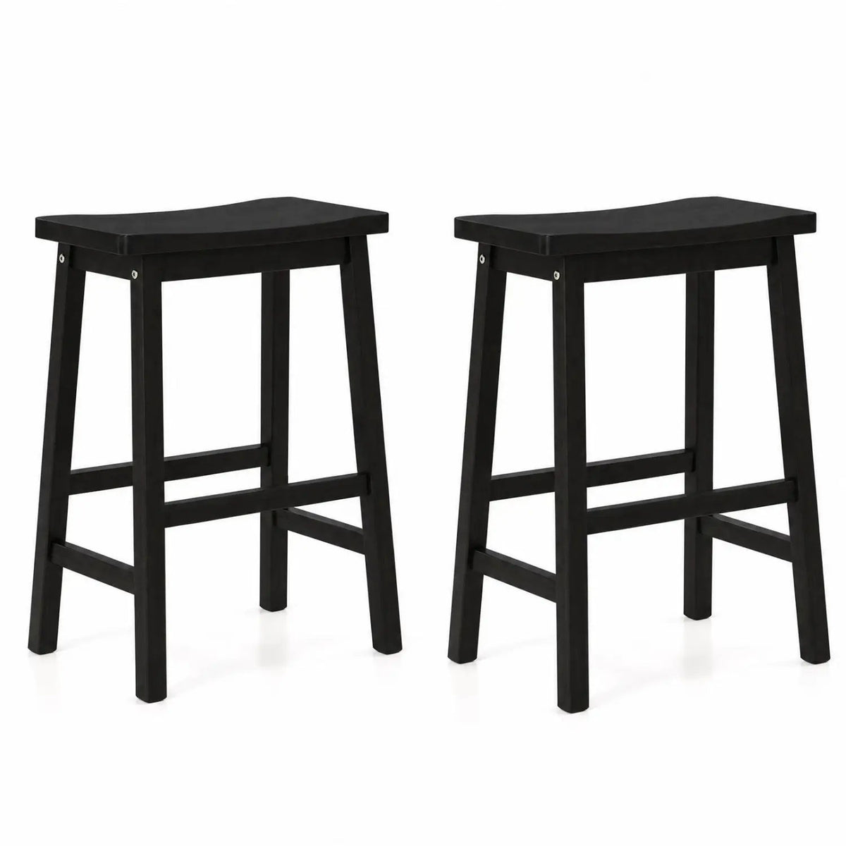 Saddle-Seat Counter Height Stools Set of 2 with Footrests by DirectDeals