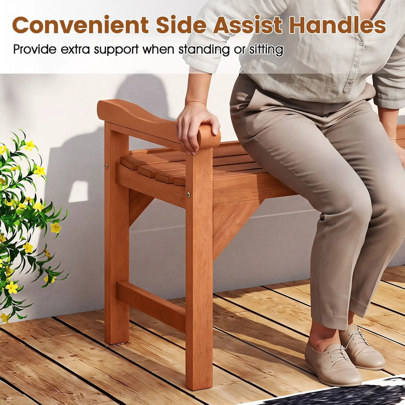 Solid Wood Backless Garden Bench Set with Support Handles by DirectDeals