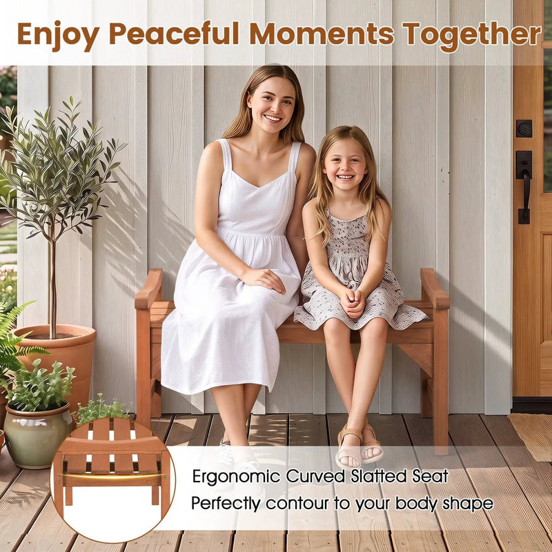 Solid Wood Backless Garden Bench Set with Support Handles by DirectDeals