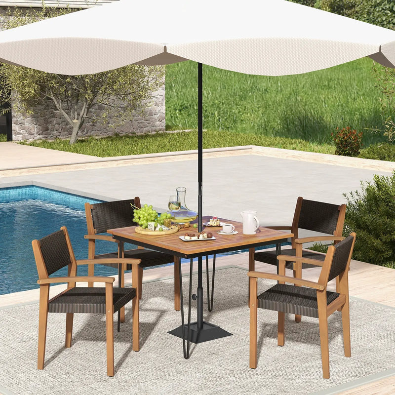 Set of 2 Stackable Outdoor Wicker Dining Chair by DirectDeals
