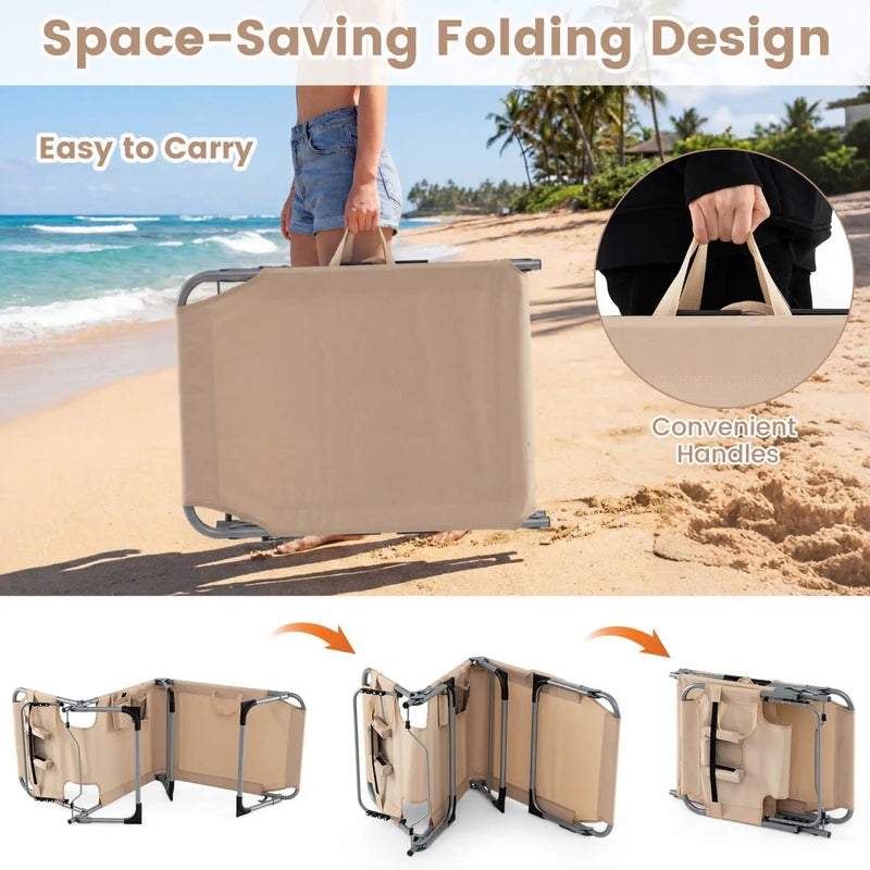 Adjustable Tanning Chaise Lounge Set of 2 with Face Hole by DirectDeals