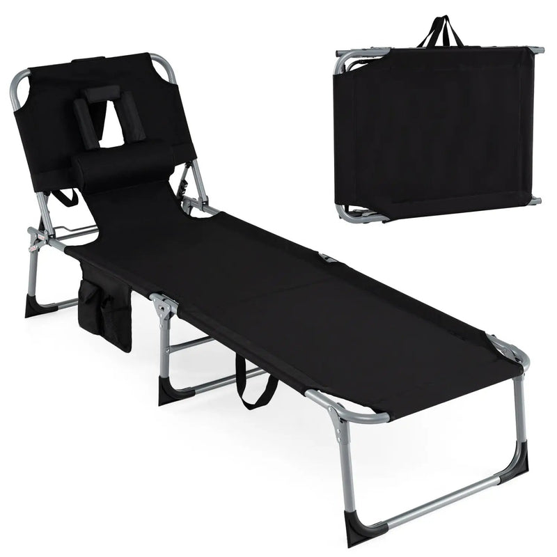 Adjustable Tanning Chaise Lounge Set of 2 with Face Hole by DirectDeals
