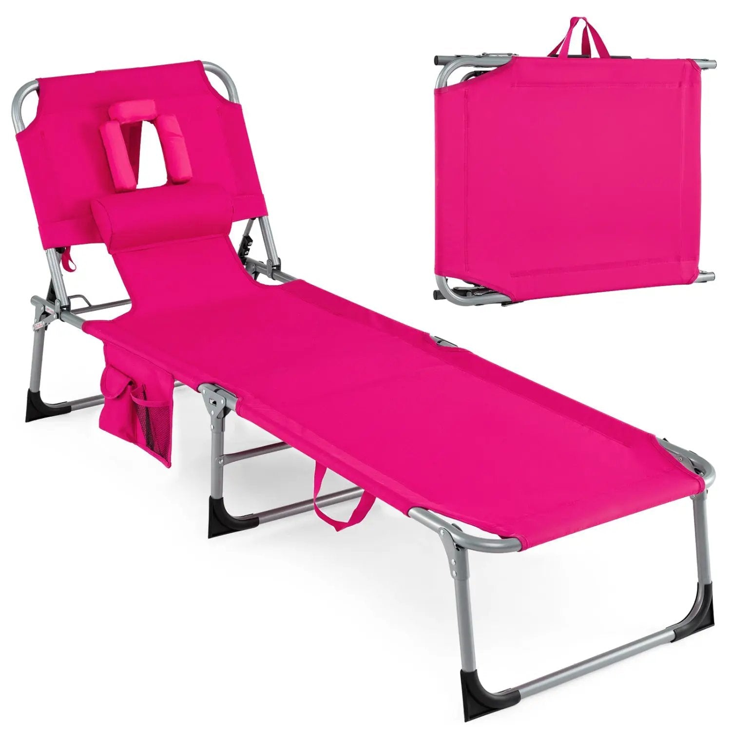 Adjustable Tanning Chaise Lounge Set of 2 with Face Hole by DirectDeals