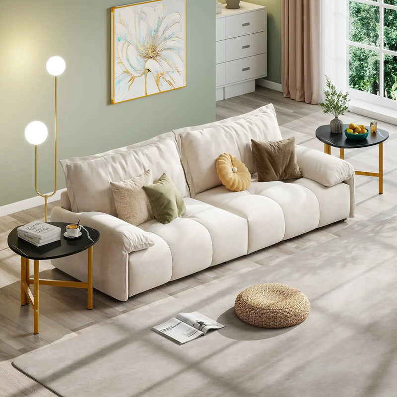 Set of 2 Triangle Coffee Table Oval with Metal Legs by DirectDeals