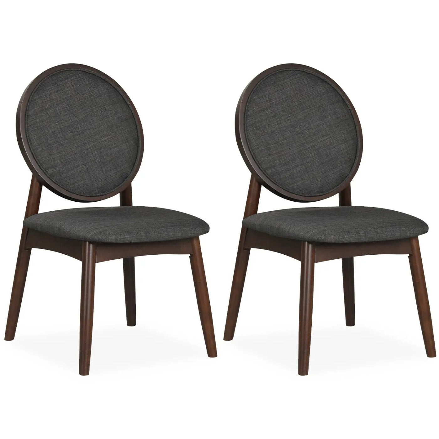 Set of 2 Upholstered Linen Fabric Kitchen Side Chairs with Padded Seat by DirectDeals