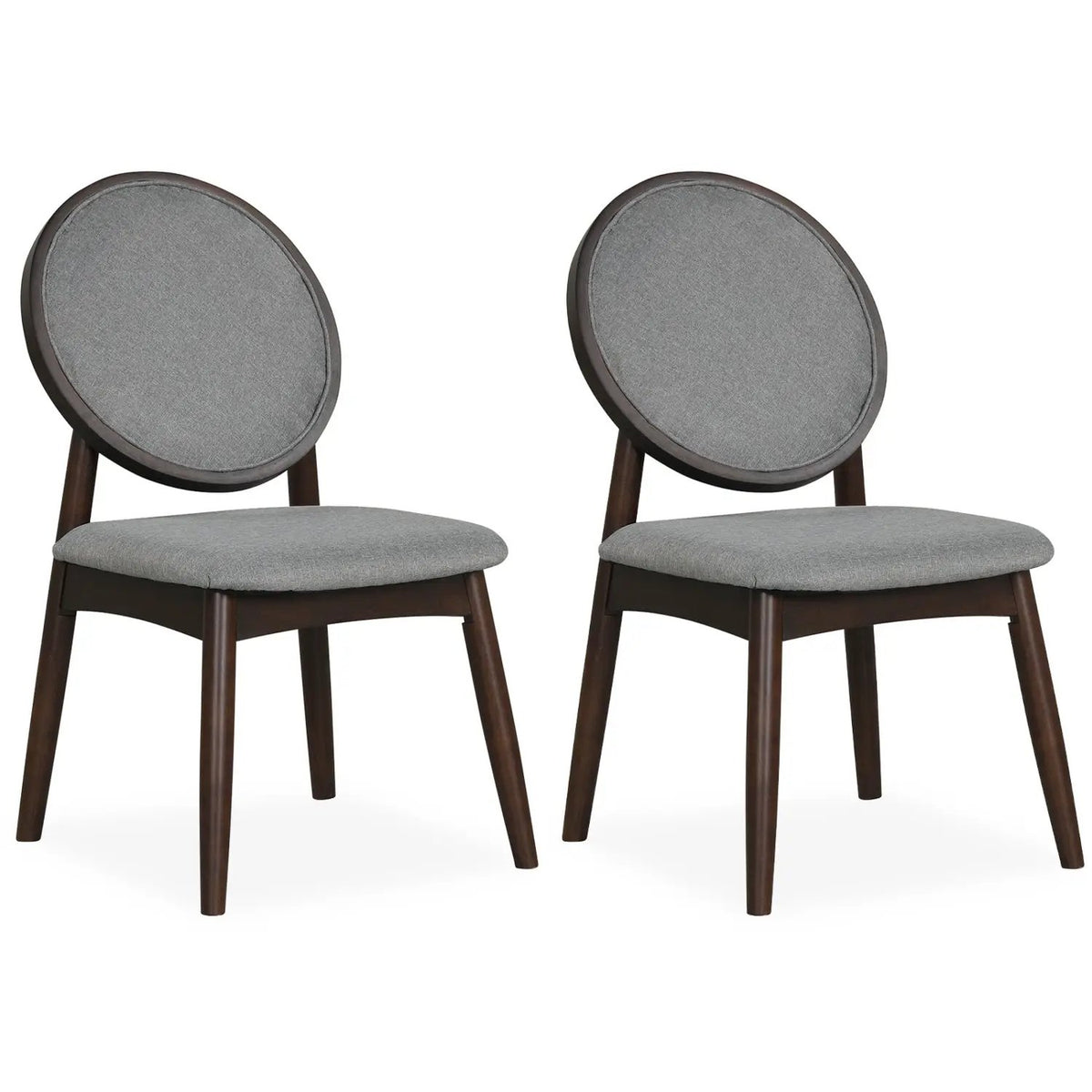 Set of 2 Upholstered Linen Fabric Kitchen Side Chairs with Padded Seat by DirectDeals