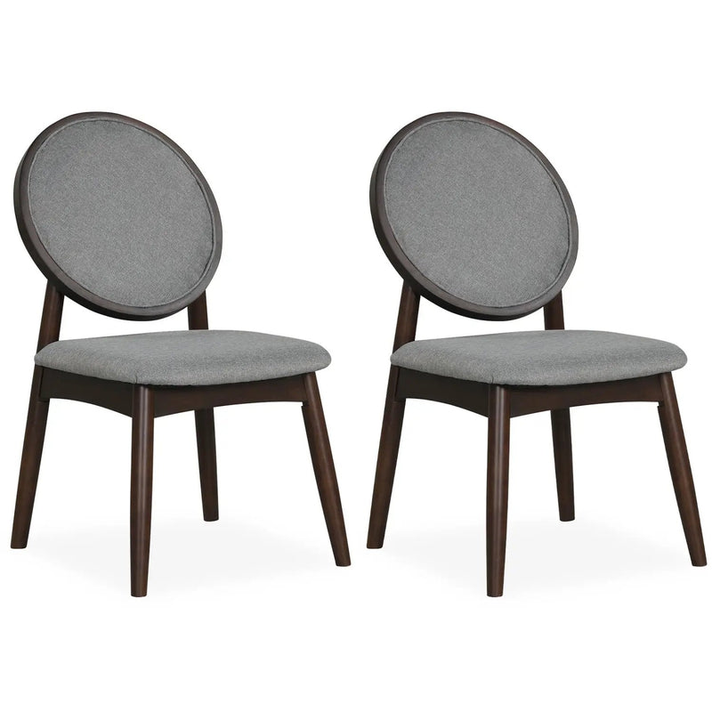 Set of 2 Upholstered Linen Fabric Kitchen Side Chairs with Padded Seat by DirectDeals