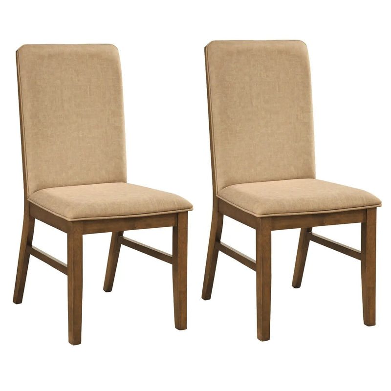 Set of 2 Upholstered Dining Chairs with Solid Rubber Wood Legs by DirectDeals