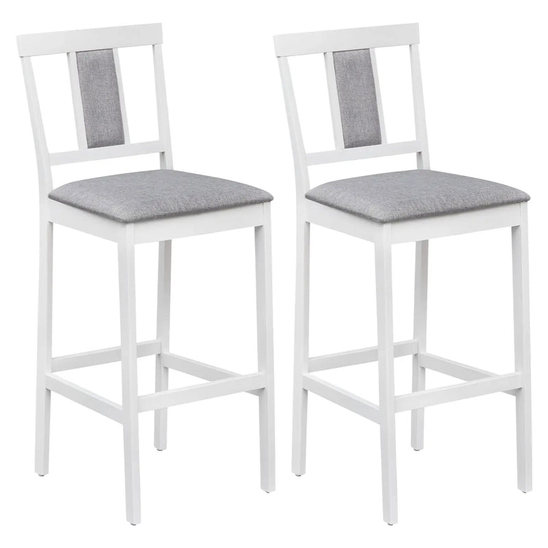 Set of 2 Upholstered Barstool 29.5 Inch Bar Height with Solid Rubber Wood Frame by DirectDeals