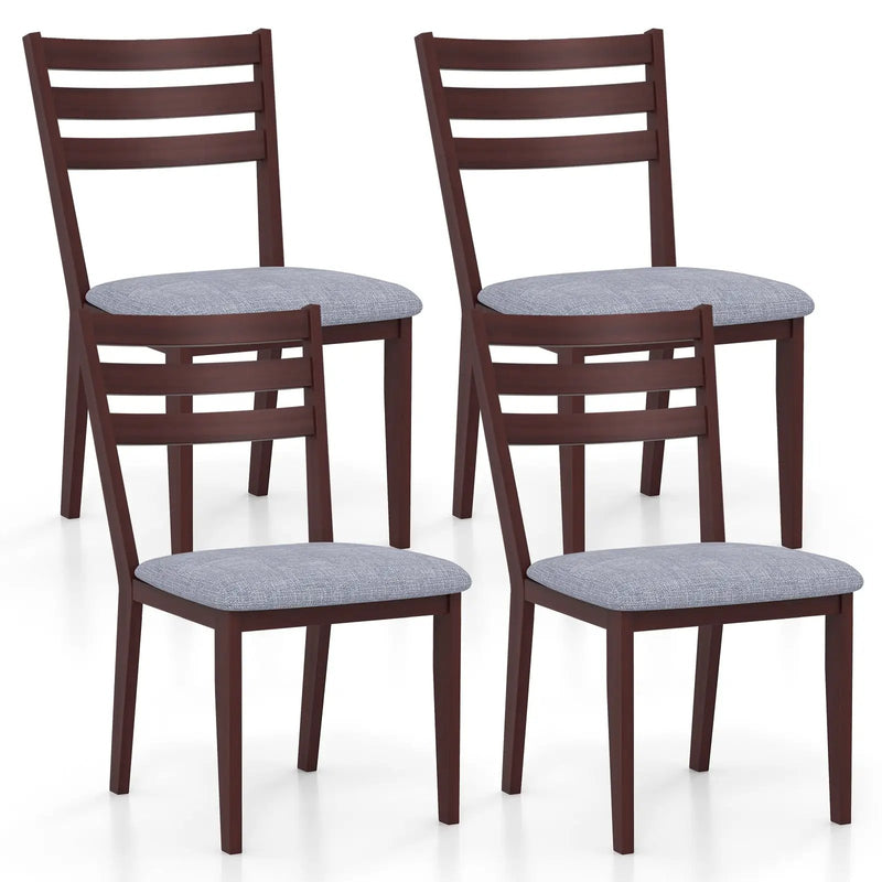 Set of 2 Upholstered Armless Kitchen Chair with Solid Rubber Wood Frame by DirectDeals