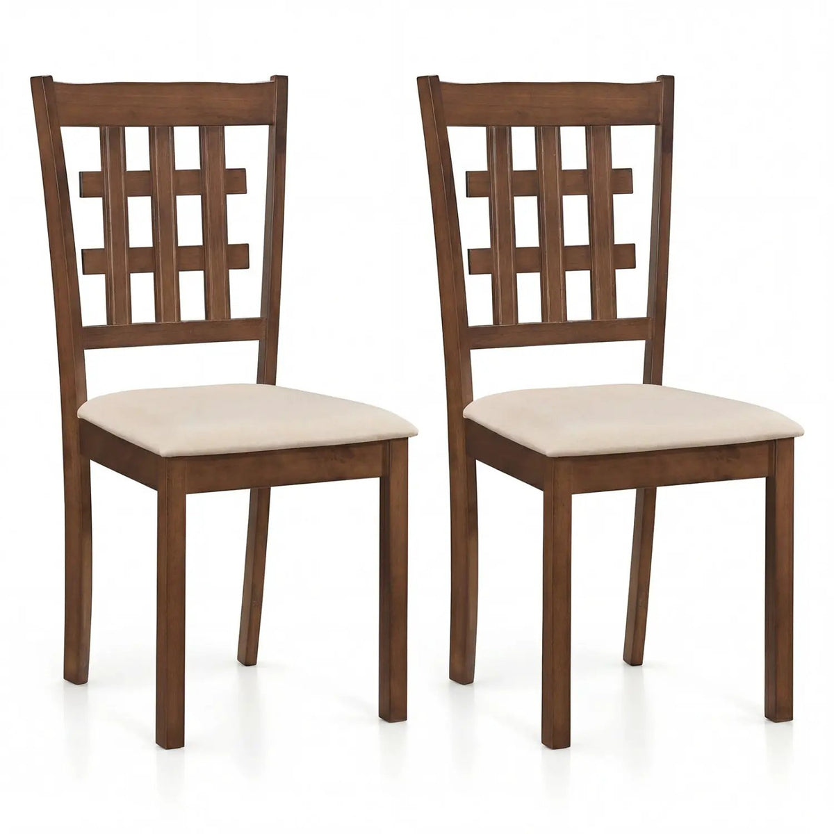 Set of 2 Wood Kitchen Chairs with Faux Leather Upholstered Seat by DirectDeals