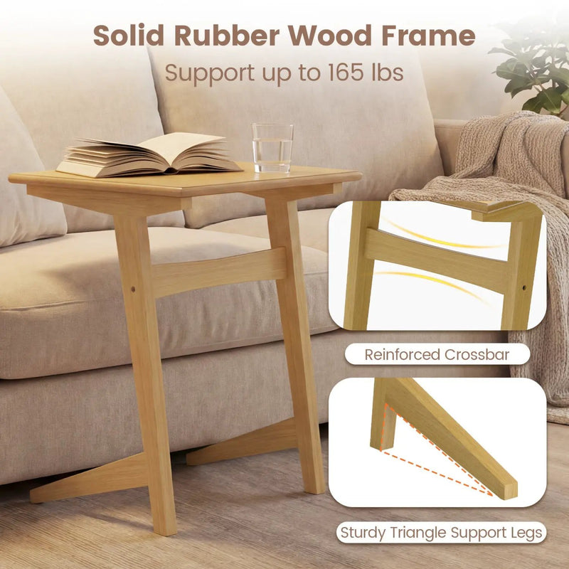 C-Shaped End Table Set of 2 with Wood Veneer Top by DirectDeals