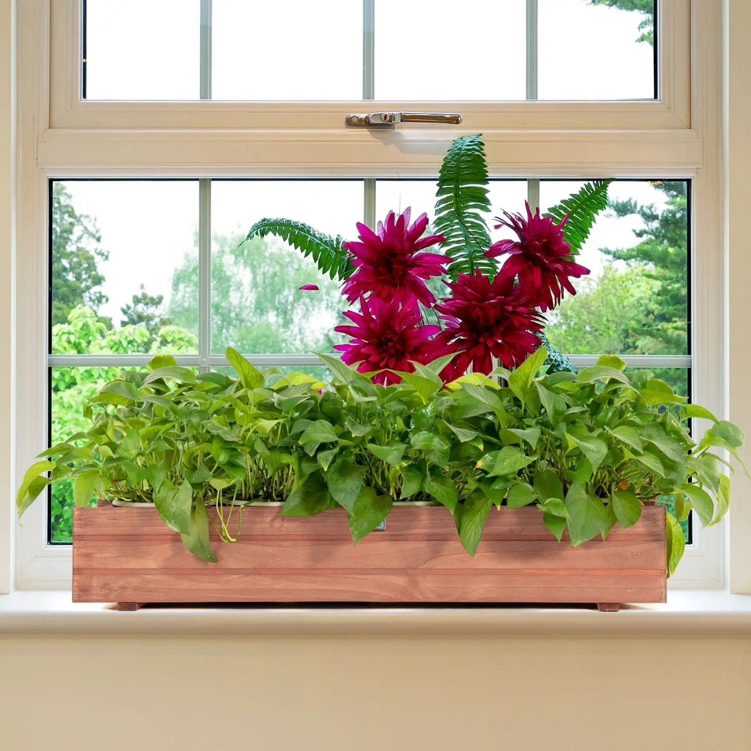 Wooden Raised Garden Bed Planter Box Set of 2 - Brown by DirectDeals