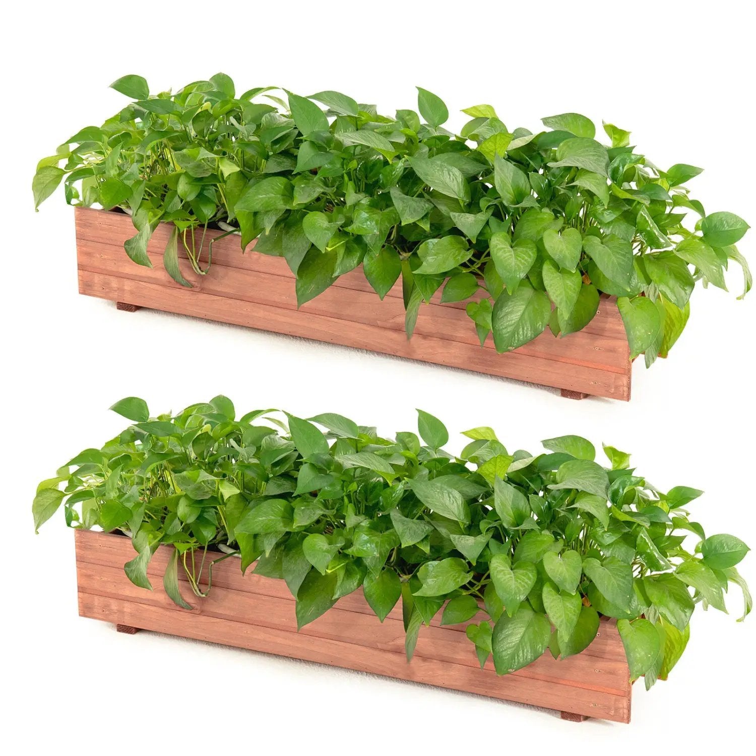 Wooden Raised Garden Bed Planter Box Set of 2 - Brown by DirectDeals