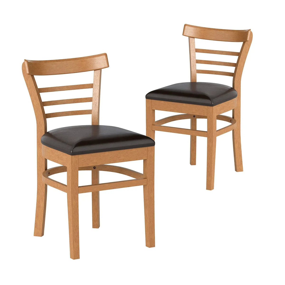 Set of 2 Wooden Dining Chair with Rubber Wood Legs for Restaurant by DirectDeals