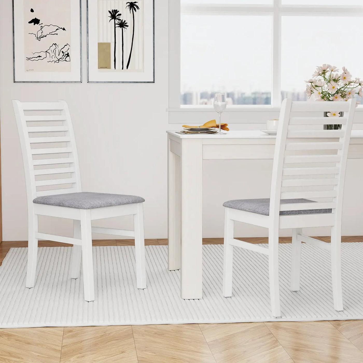 Set of 2 Wooden Dining Chair with Rubber Wood Legs for Living Room by DirectDeals