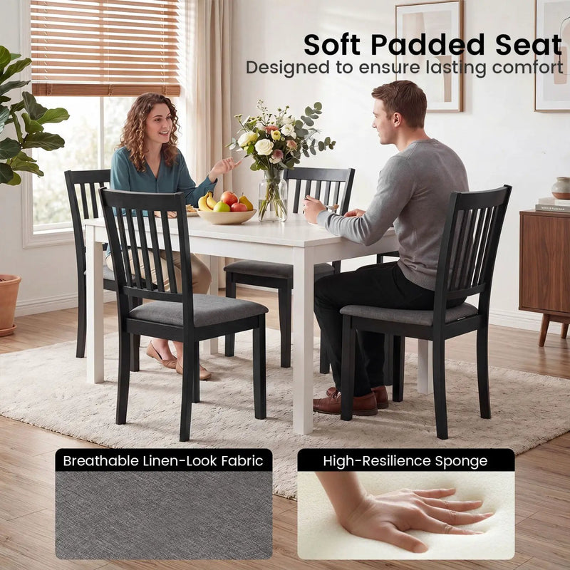 Upholstered Dining Chairs Set of 2 with Rubber Wood Frame by DirectDeals