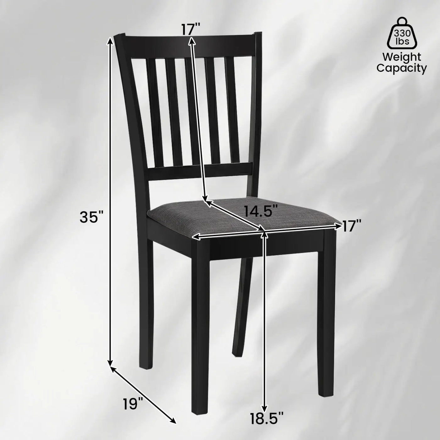 Upholstered Dining Chairs Set of 2 with Rubber Wood Frame by DirectDeals