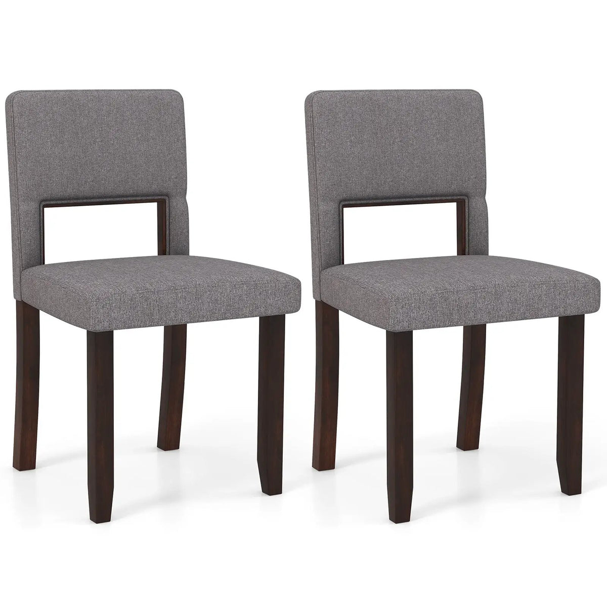 Set of 2 Wooden Dining Chair with Acacia Wood Frame Padded Seat and Back by DirectDeals