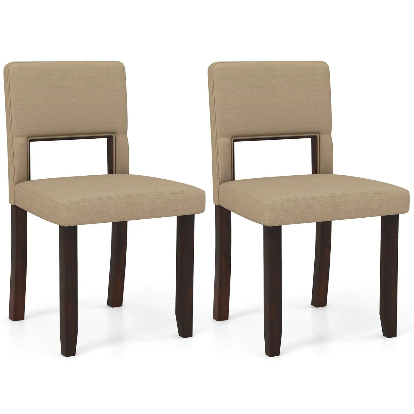 Set of 2 Wooden Dining Chair with Acacia Wood Frame Padded Seat and Back by DirectDeals
