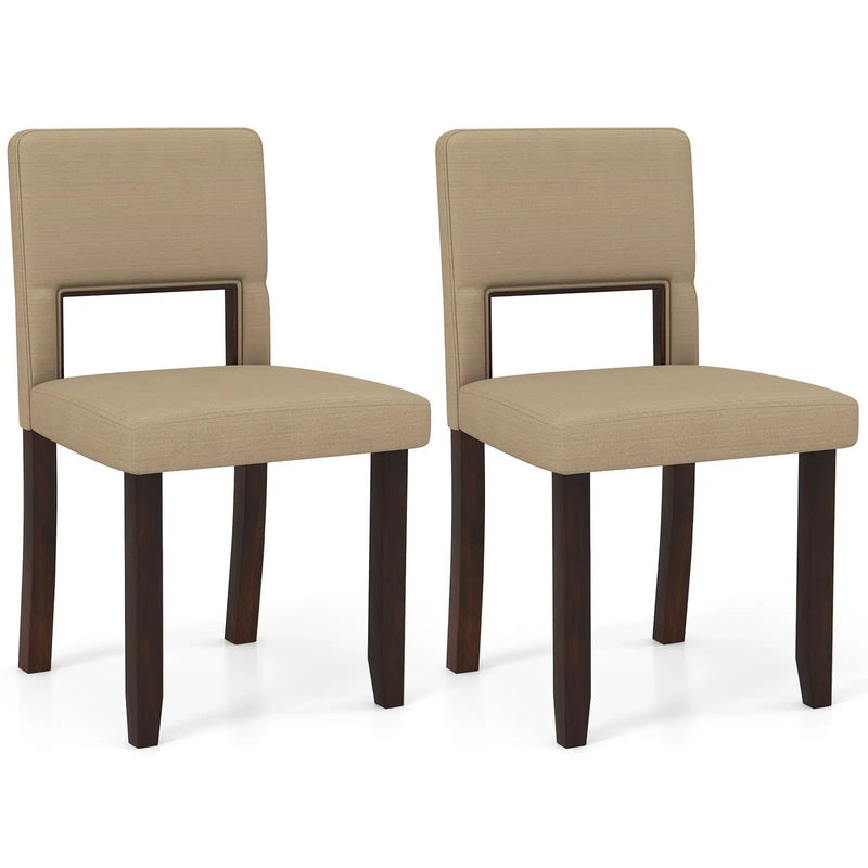 Set of 2 Wooden Dining Chair with Acacia Wood Frame Padded Seat and Back by DirectDeals