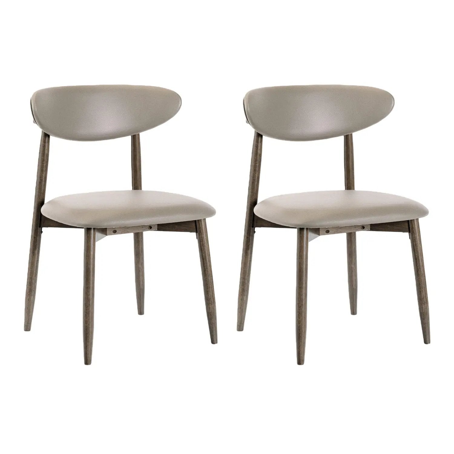 Upholstered Dining Chairs Set of 2 with Curved Backrest by DirectDeals