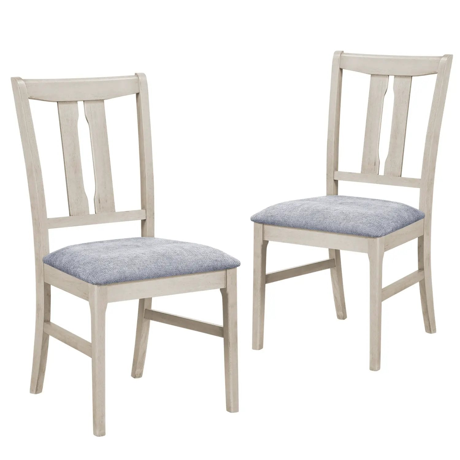 Set of 2 Wooden Upholstered Dining Chairs with High Curved Back by DirectDeals